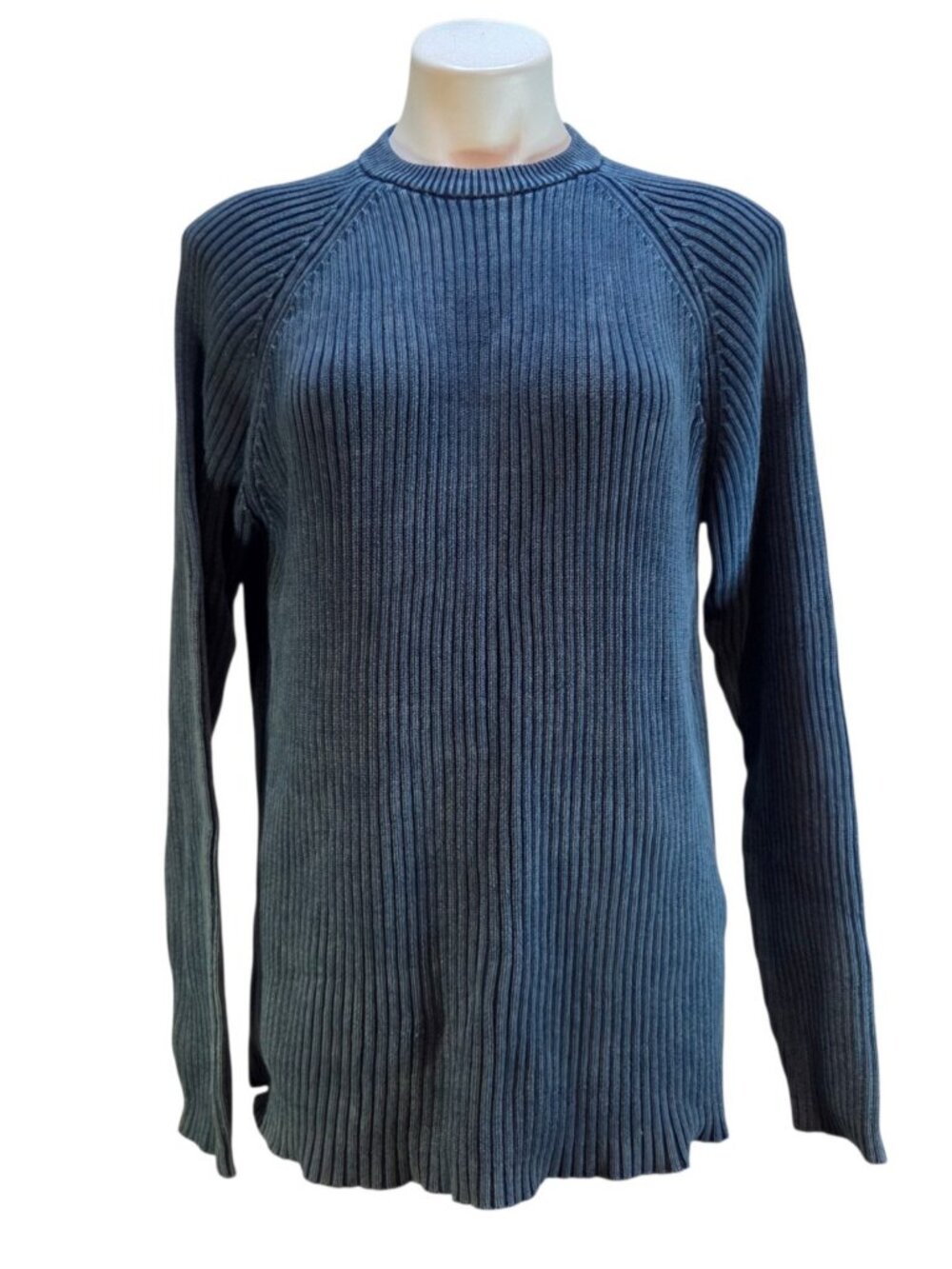 Vintage Blue Ink Navy Blue Ribbed Sweatshirt Unisex Size Large